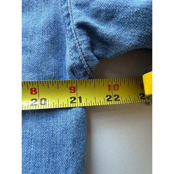 Vintage 90s Express Chambray Denim Button Down Women's Shirt Size Large - Picture 7 of 9